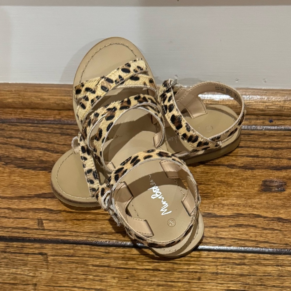 Mini Boden Girls Leopard Print Gladiator Sandals Size 32 / 1